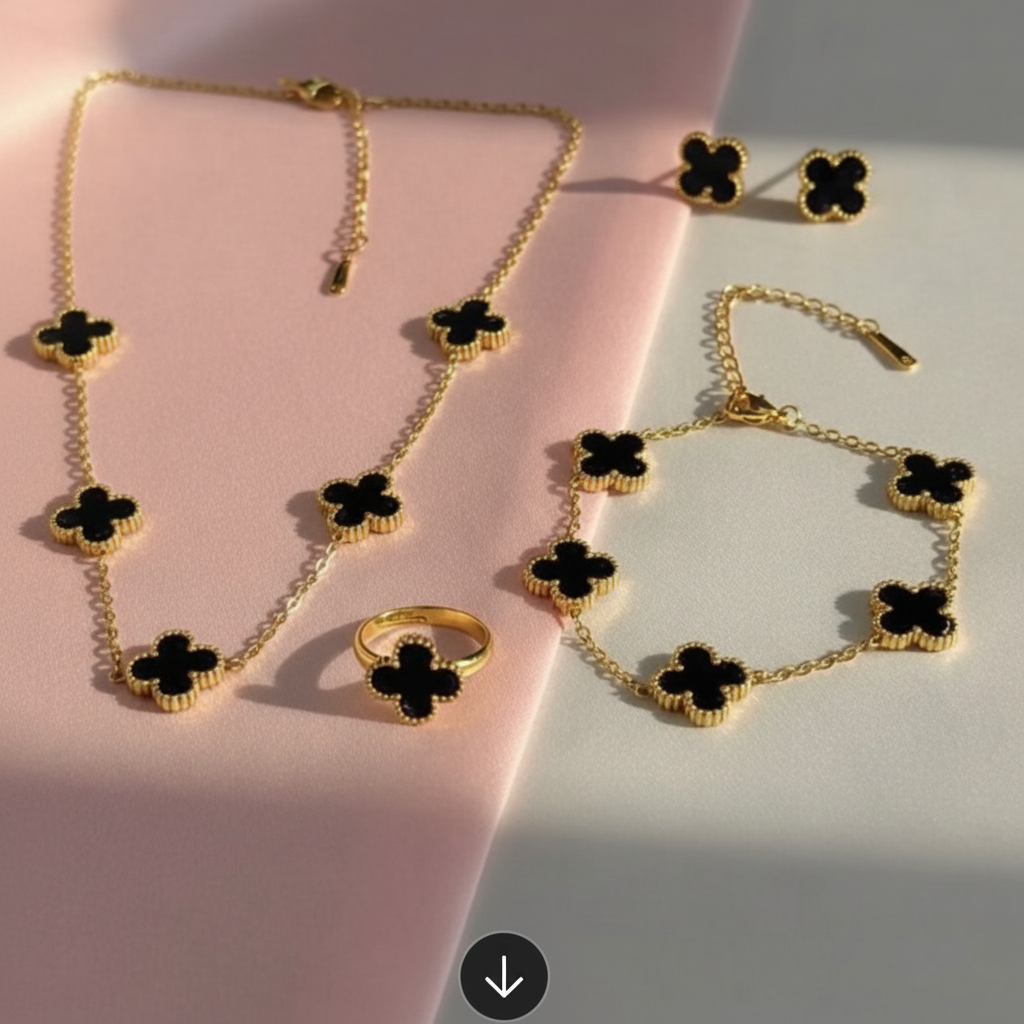 Black clover jewelry set - high quality