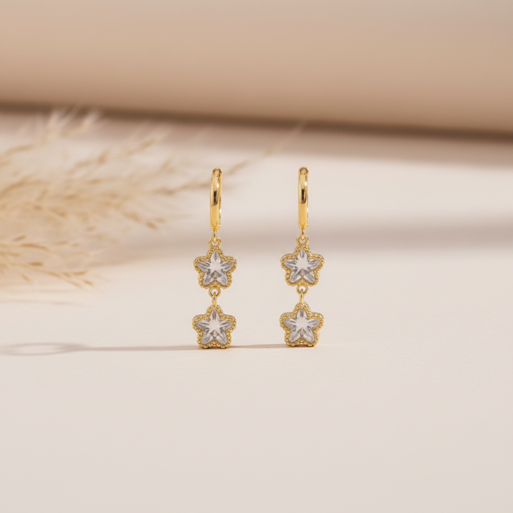 Triple Star Glow Earrings