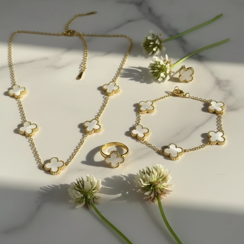 Velora White Clover Luxe Set